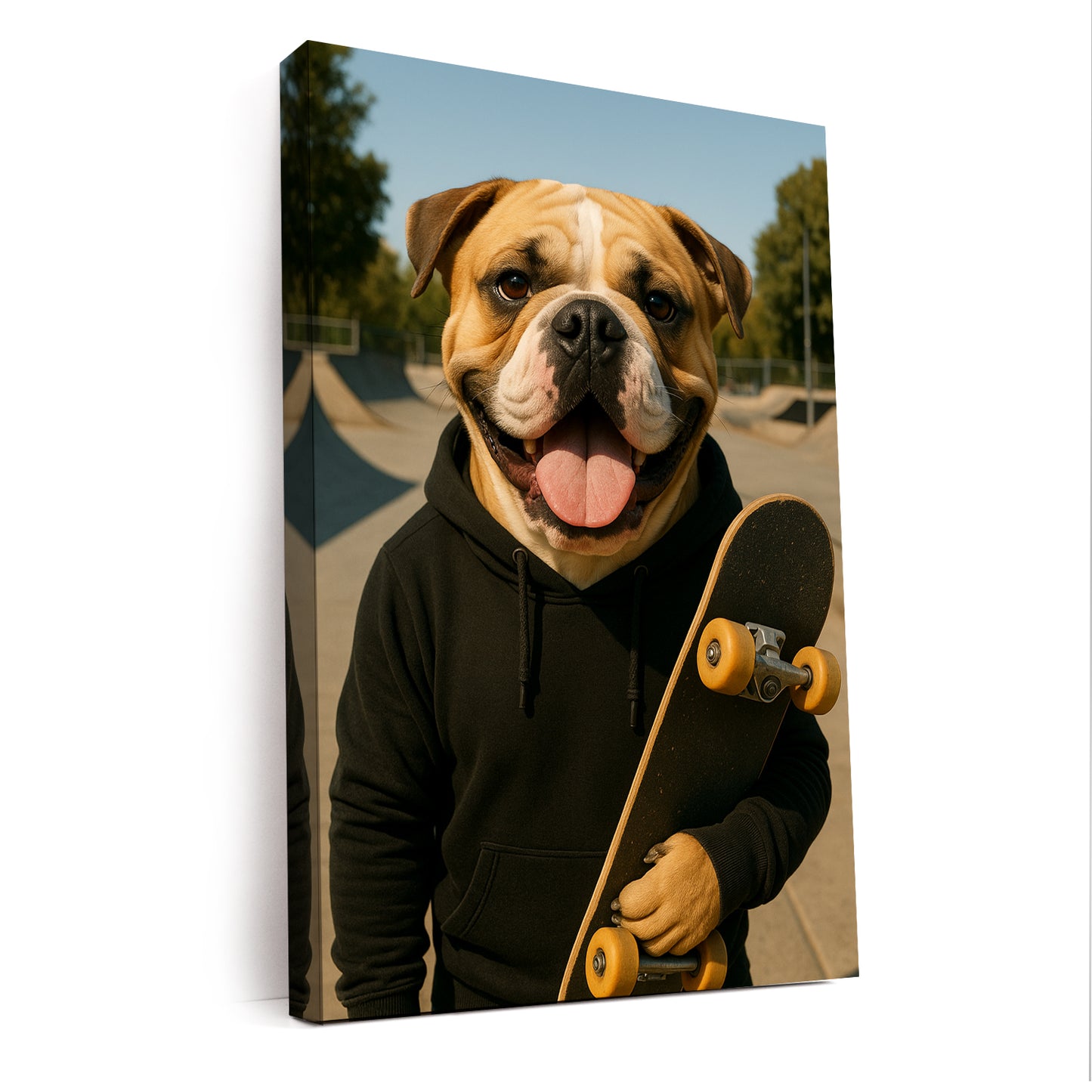 Custom Photo Skater Skateboard Canvas Gift For Dog Lovers