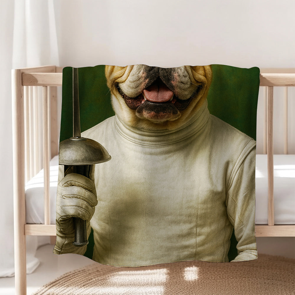 Custom Photo Fencer Dog BlanketGift For Dog Lovers