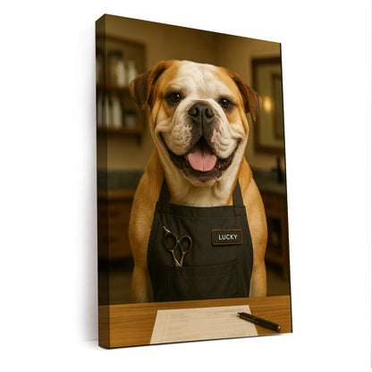 Custom Photo Groomer Dog Canvas Gift For Dog Lovers