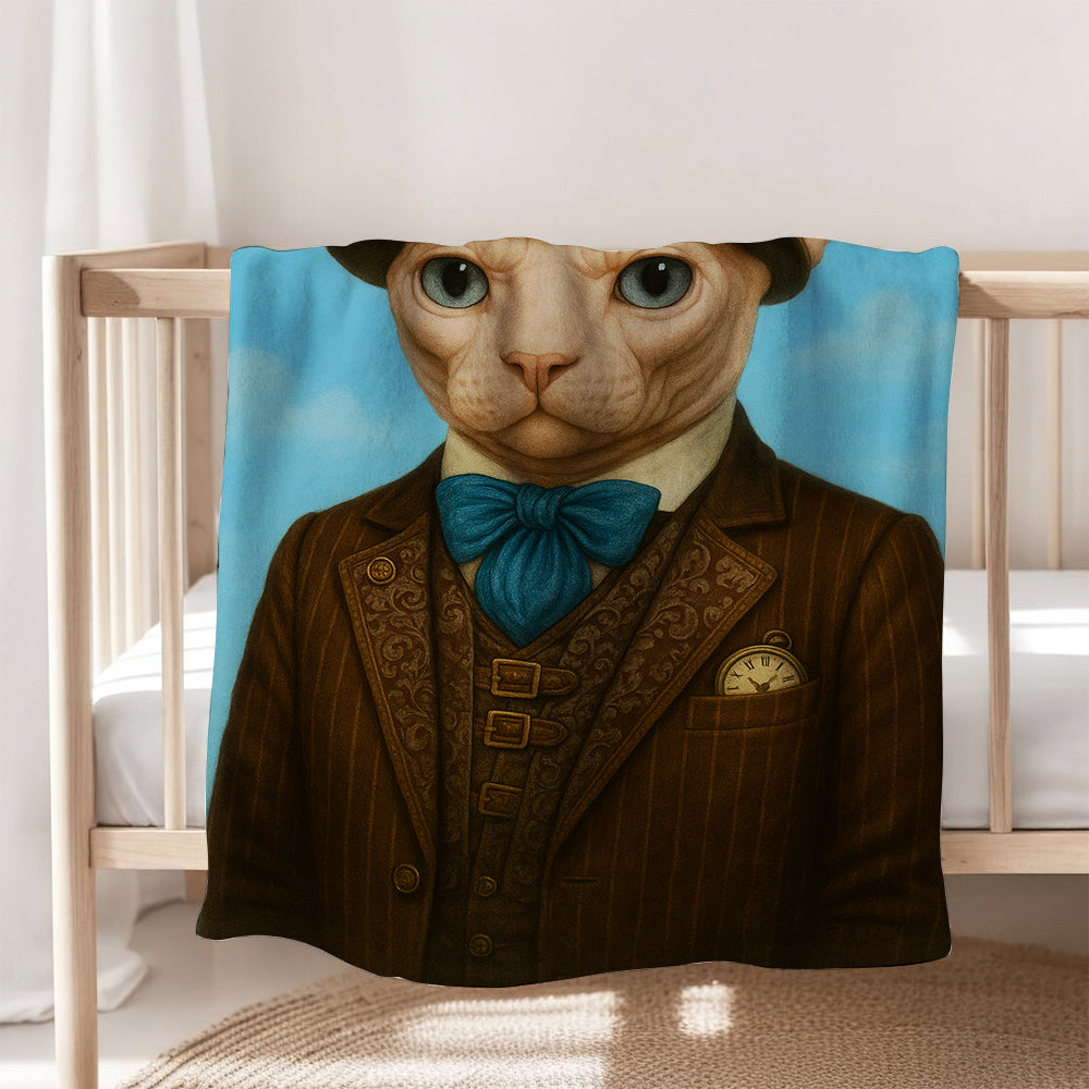 Custom Photo Pilot Cat Blanket Gift For Cat Lovers
