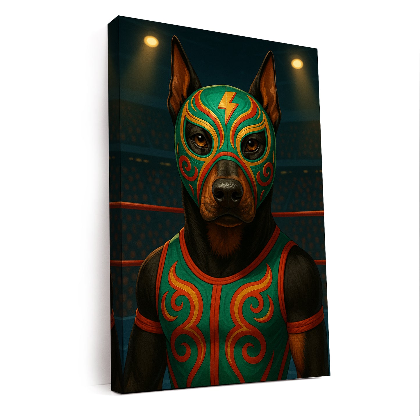 Custom Photo Lucha Libre Wrestler Mask Dog Canvas Gift For Dog Lovers