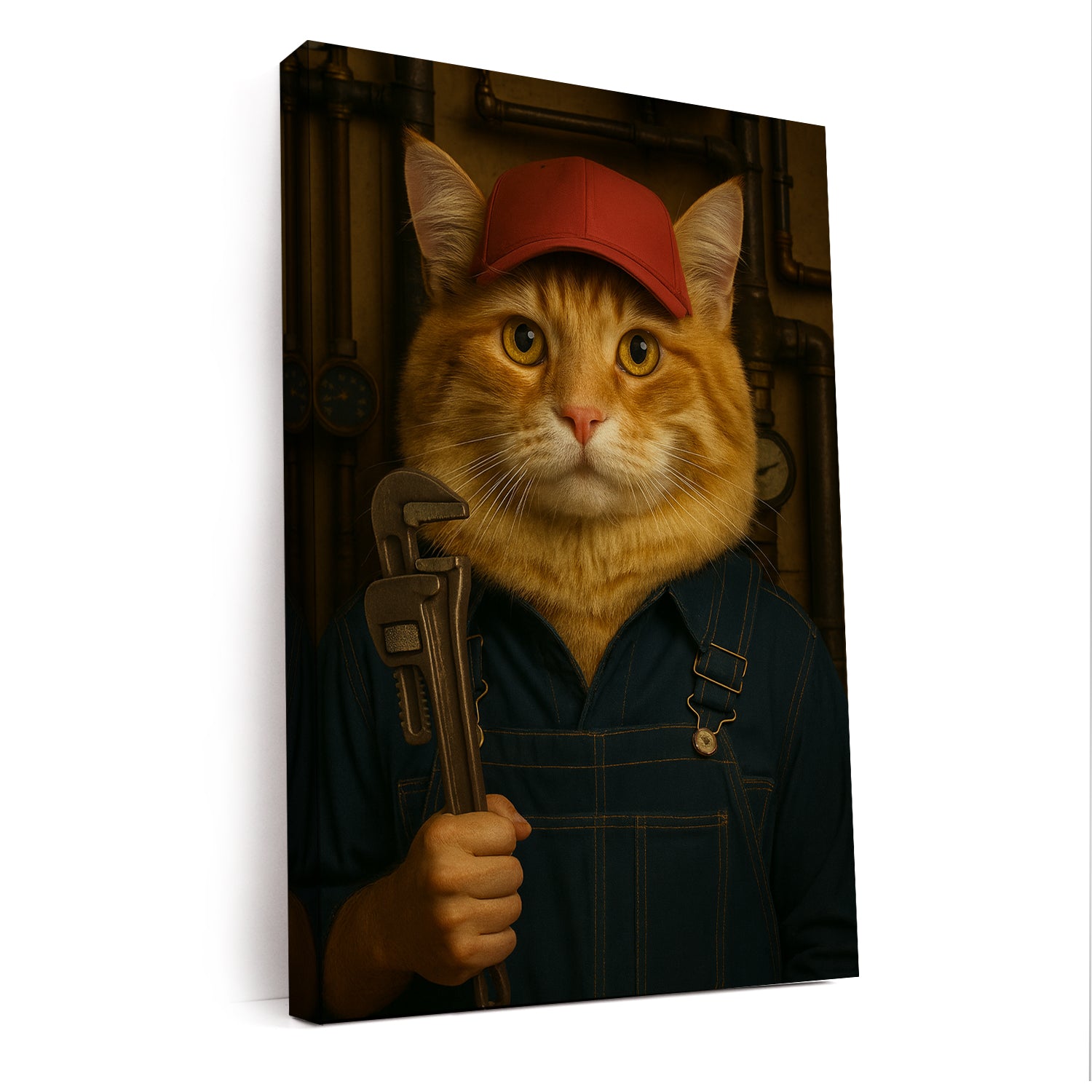 Custom Photo Plumber Cat Canvas Gift For Cat Lovers