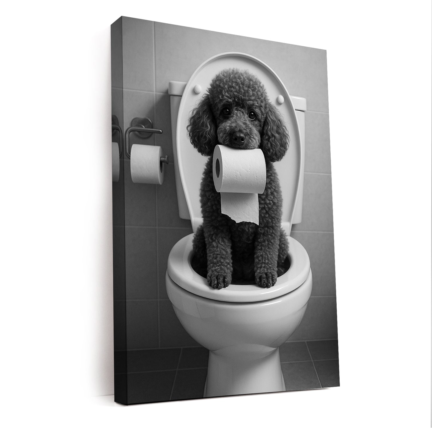 Custom Photo Dog Bathroom Style 5 Canvas Gift For Dog Lovers