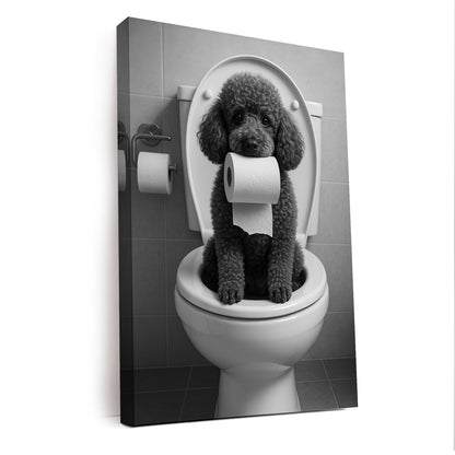 Custom Photo Dog Bathroom Style 5 Canvas Gift For Dog Lovers