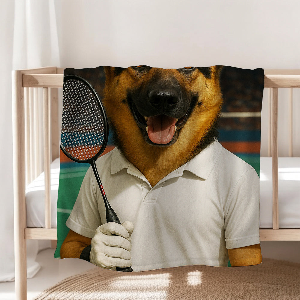 Custom Photo Badminton Dog BlanketGift For Dog Lovers