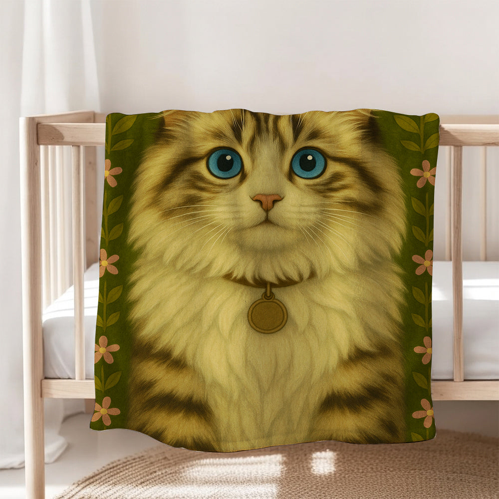Custom Cat Portraits From Photo From Photo Blanket