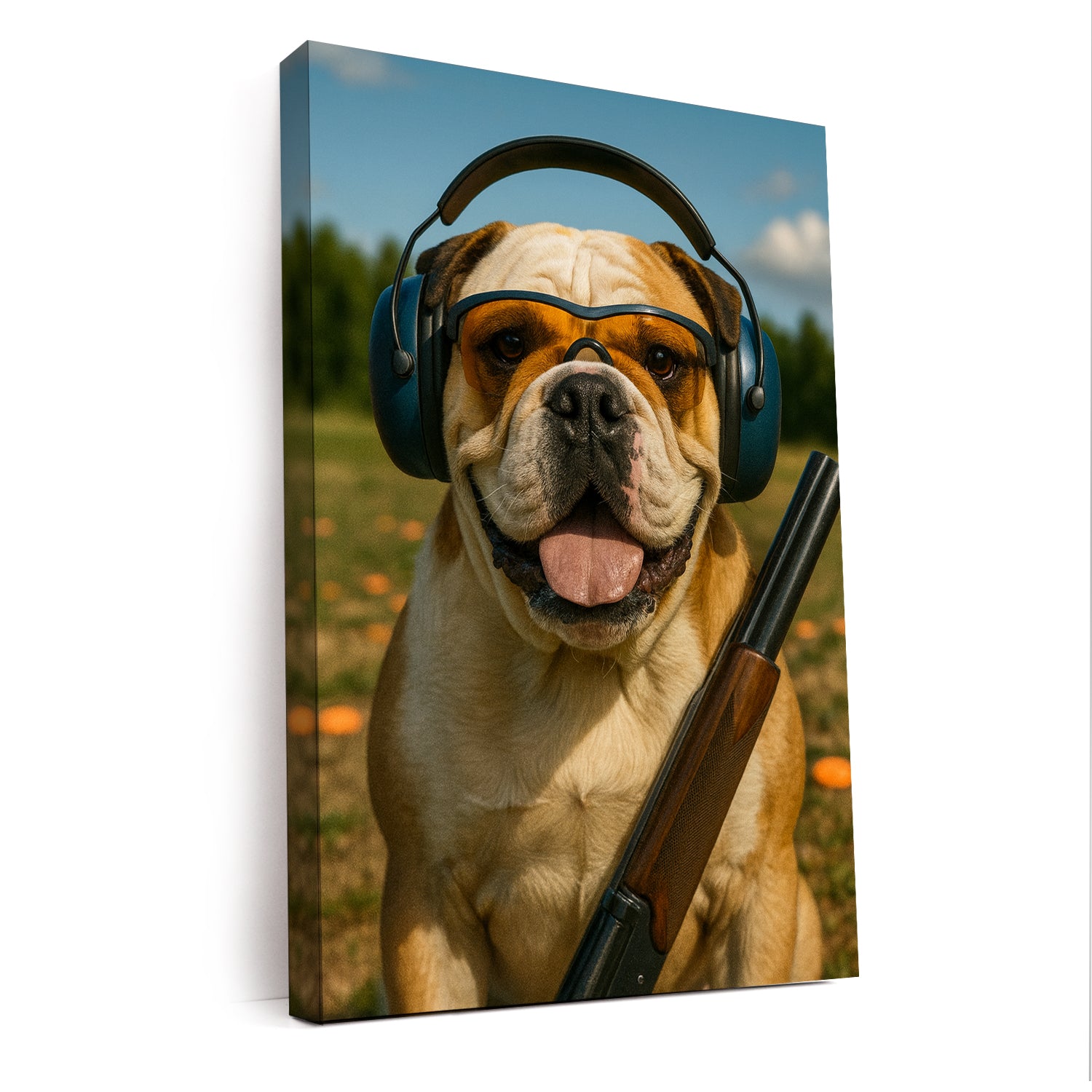 Custom Photo Clay Shooter Dog Canvas Gift For Dog Lovers