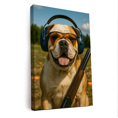 Custom Photo Clay Shooter Dog Canvas Gift For Dog Lovers