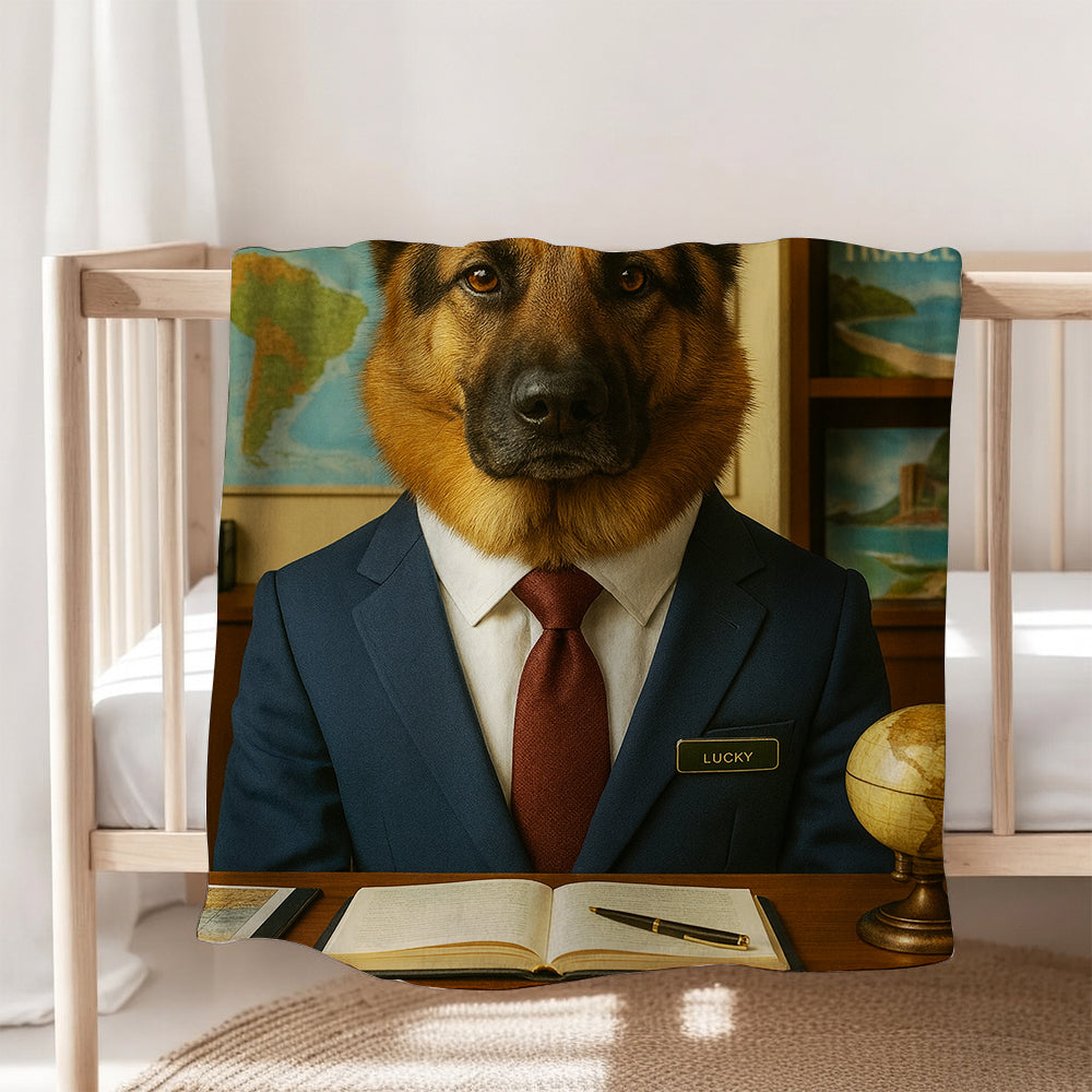 Custom Photo Travel Agent Dog BlanketGift For Dog Lovers