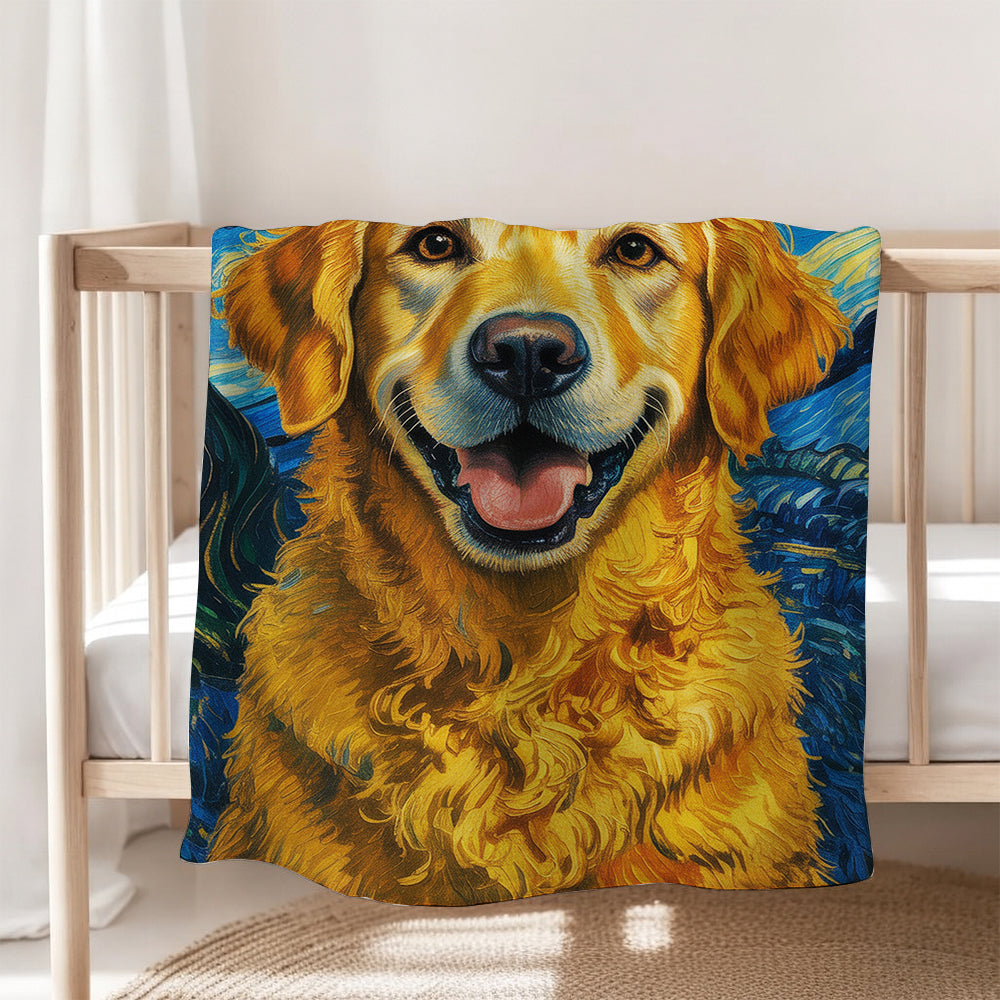 Custom Photo Dog Starry Night Blanket Gift For Dog Lover