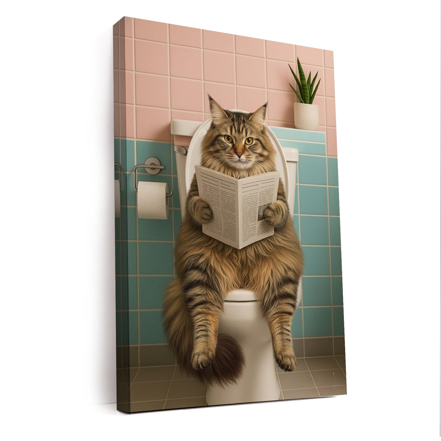 Custom Photo Cat Bathroom Style 8 Canvas Gift For Cat Lovers