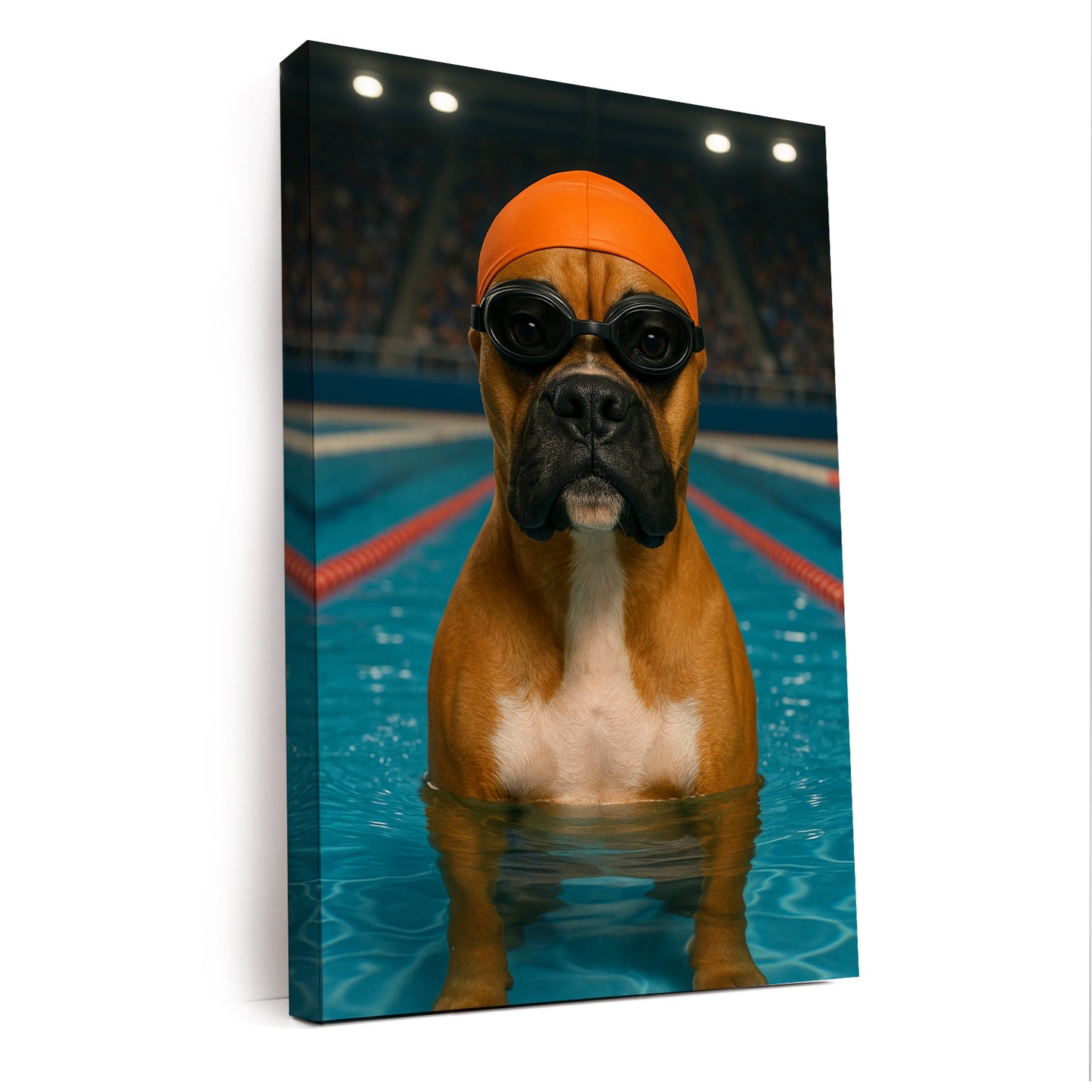 Custom Photo Swimmer  2 Dog Canvas Gift For Dog Lovers