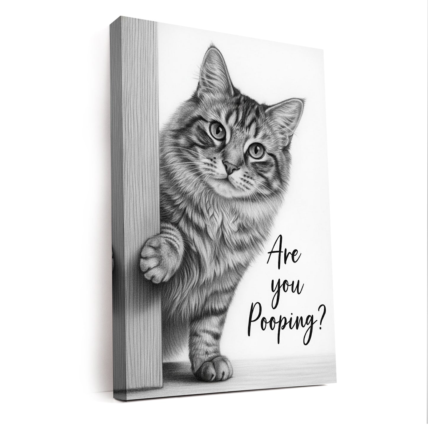 Custom Photo Cat Bathroom Canvas Gift For Cat Lover