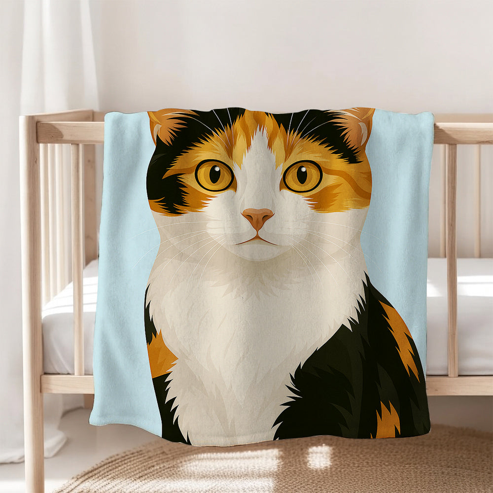 Custom Photo Minimalist Classic Cat Blanket Gift For Cat Lovers