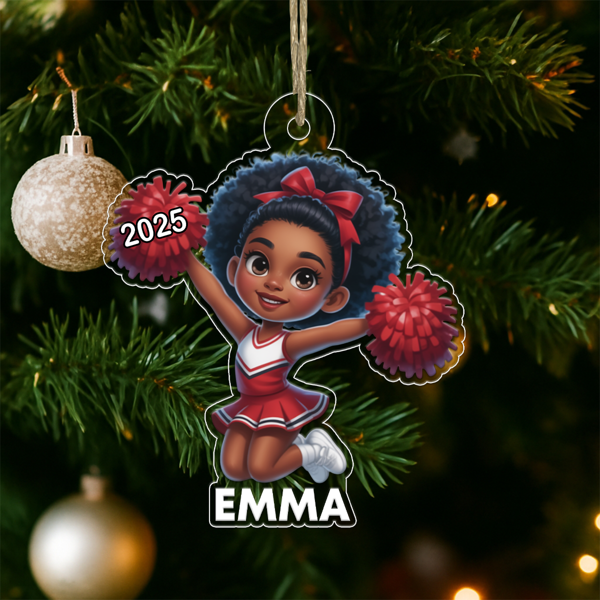 Custom Name Cheerleade Xmas Acrylic Ornament Christmas Gift