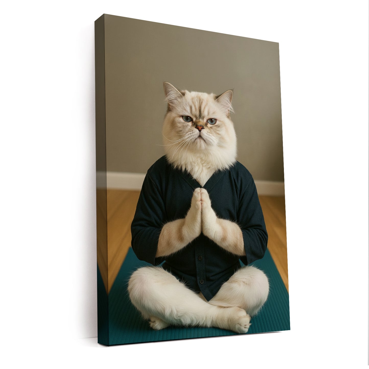 Custom Photo Yoga Cat Canvas Gift For Cat Lovers
