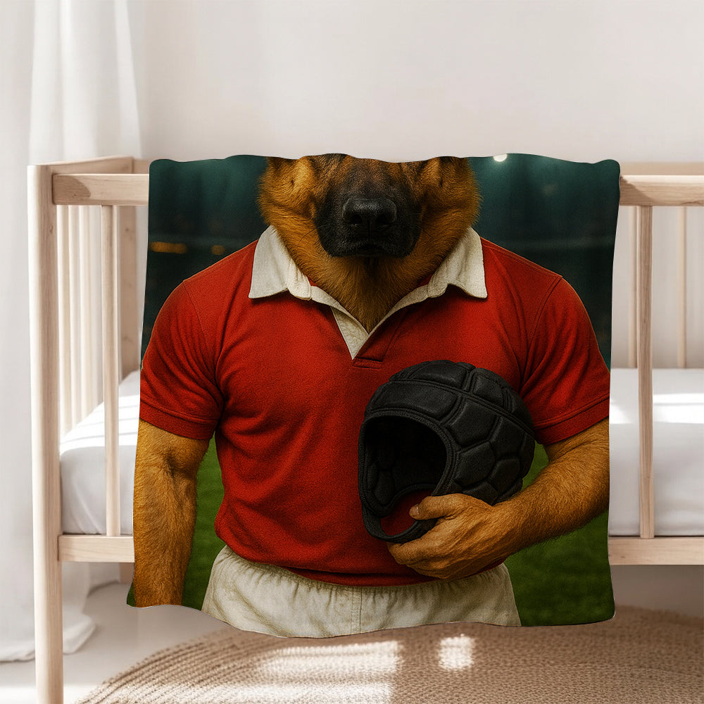 Custom Photo Rugby Player 2 Dog BlanketGift For Dog Lovers