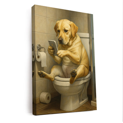 Custom Photo Dog Bathroom Style 3 Canvas Gift For Dog Lovers