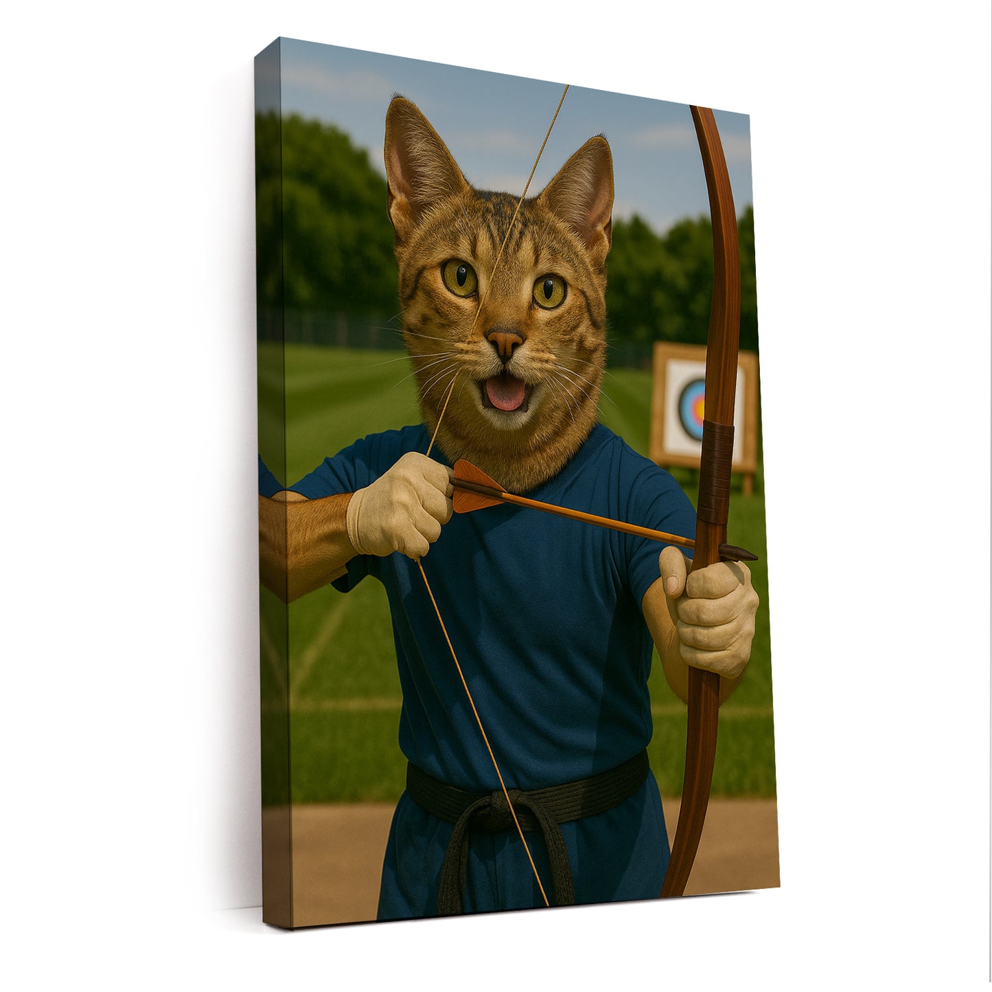 Custom Photo Archery Cat Canvas Gift For Cat Lovers