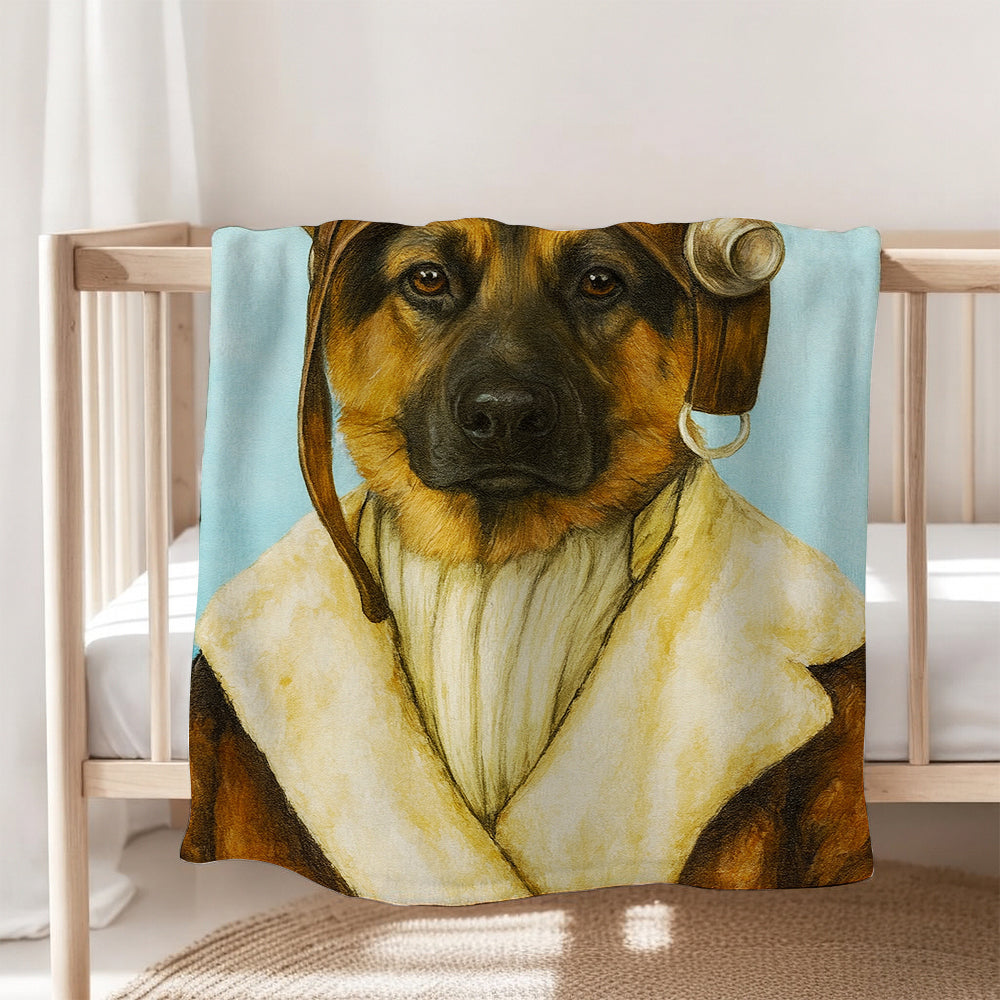 Custom Photo Portrait Pilot BlanketGift For Dog Lovers