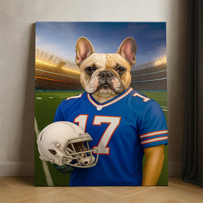 Custom Dog Photo Football Style Canvas _ Gift For Dog Lovers