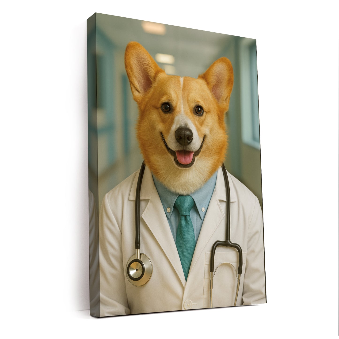 Custom Photo Doctor Dog Canvas Gift For Dog Lovers