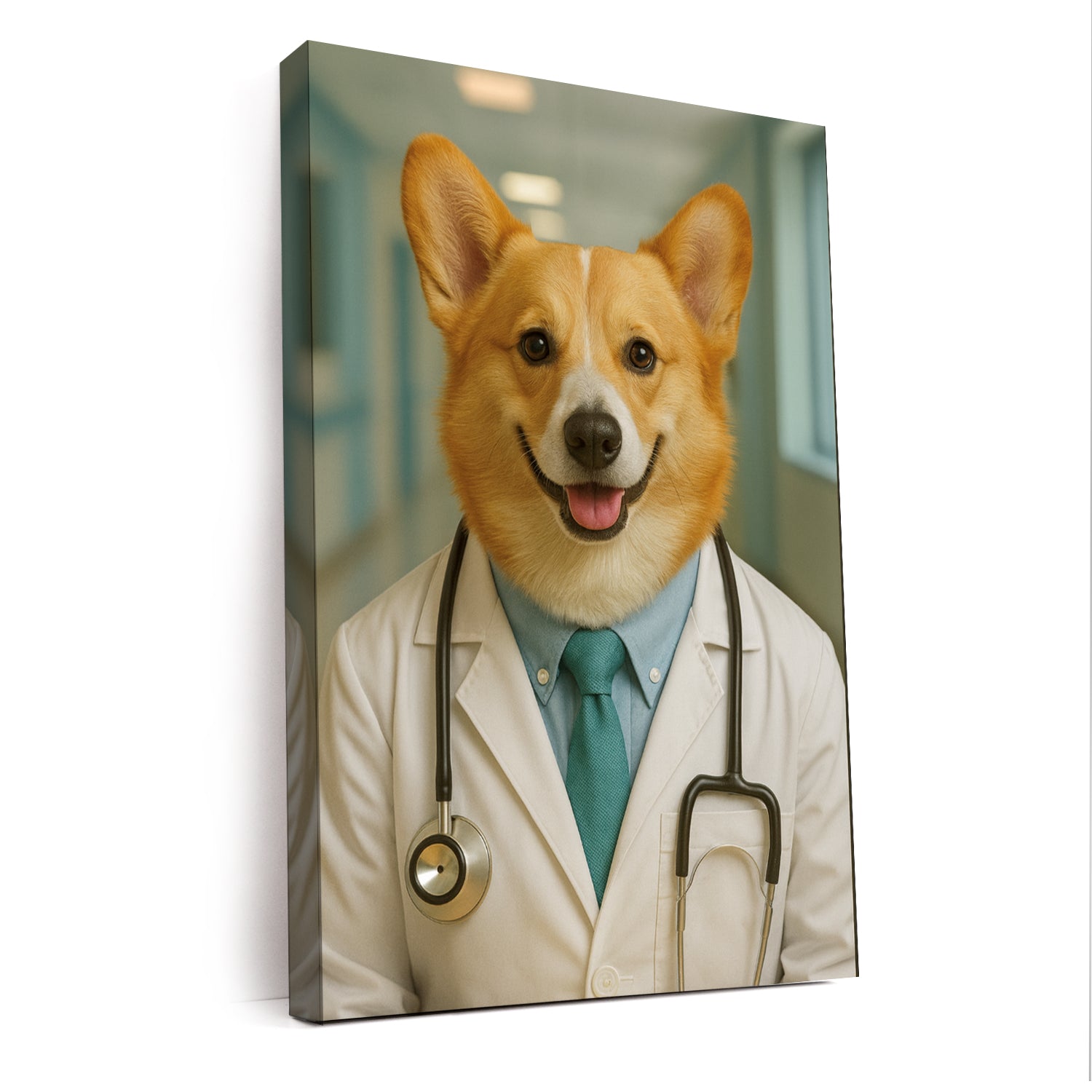 Custom Photo Doctor Dog Canvas Gift For Dog Lovers