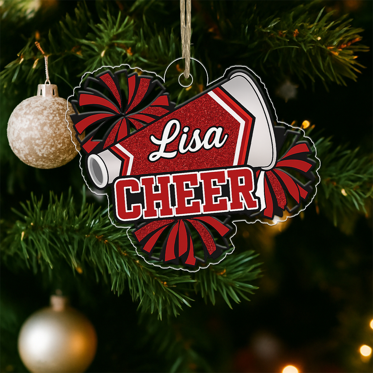 Custom Name Cheerleading Acrylic Ornament Christmas Gift