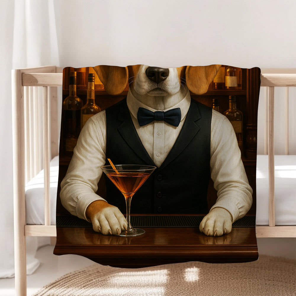 Personalized Dog Portrait Bartender Blanket Gift For Dog Lover