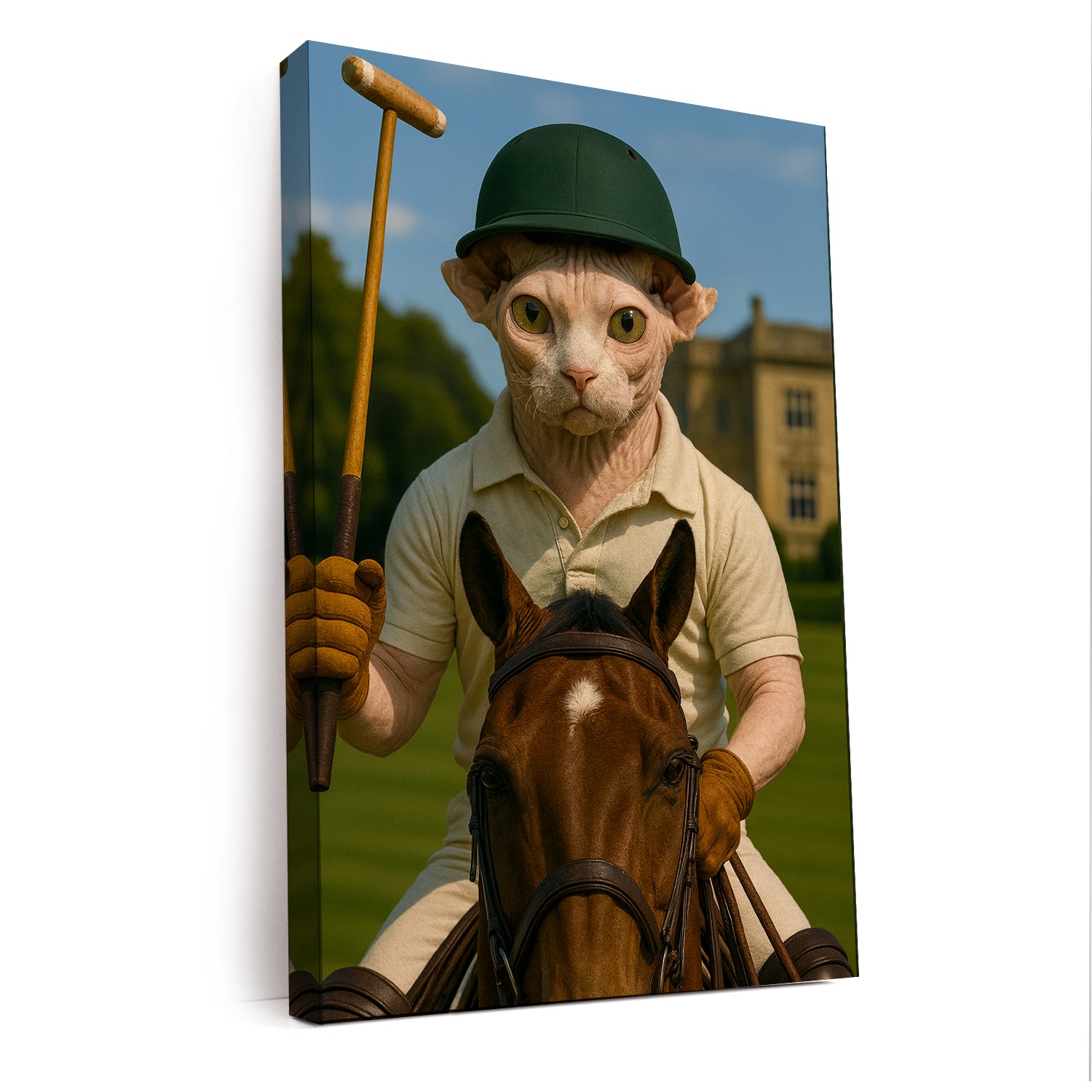 Custom Photo Polo Sport Cat Canvas Gift For Cat Lovers