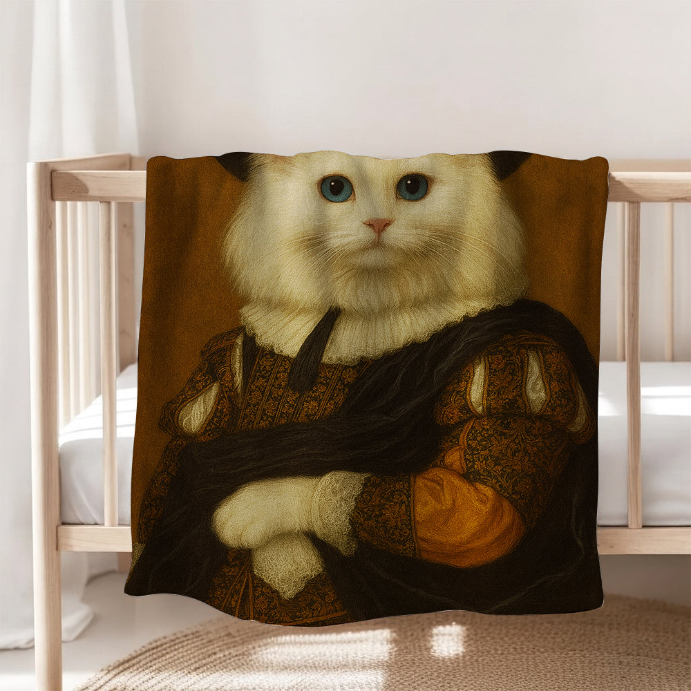 Custom Photo Royal Cat Blanket Cat Lover Gifts