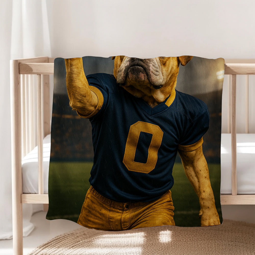 Custom Photo Football Player BlanketGift For Dog Lovers