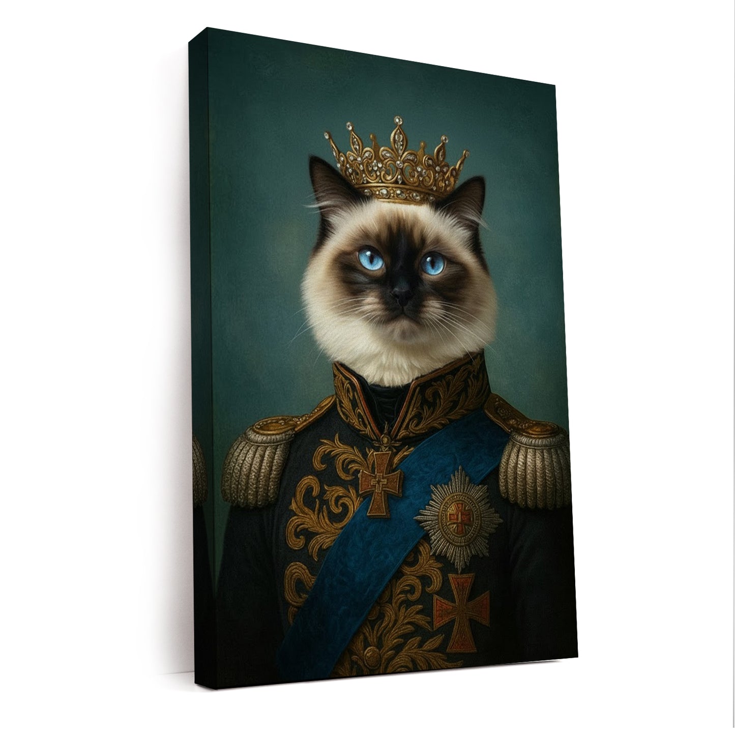 Custom Photo Royal Cat Canvas Gift For Cat Lovers