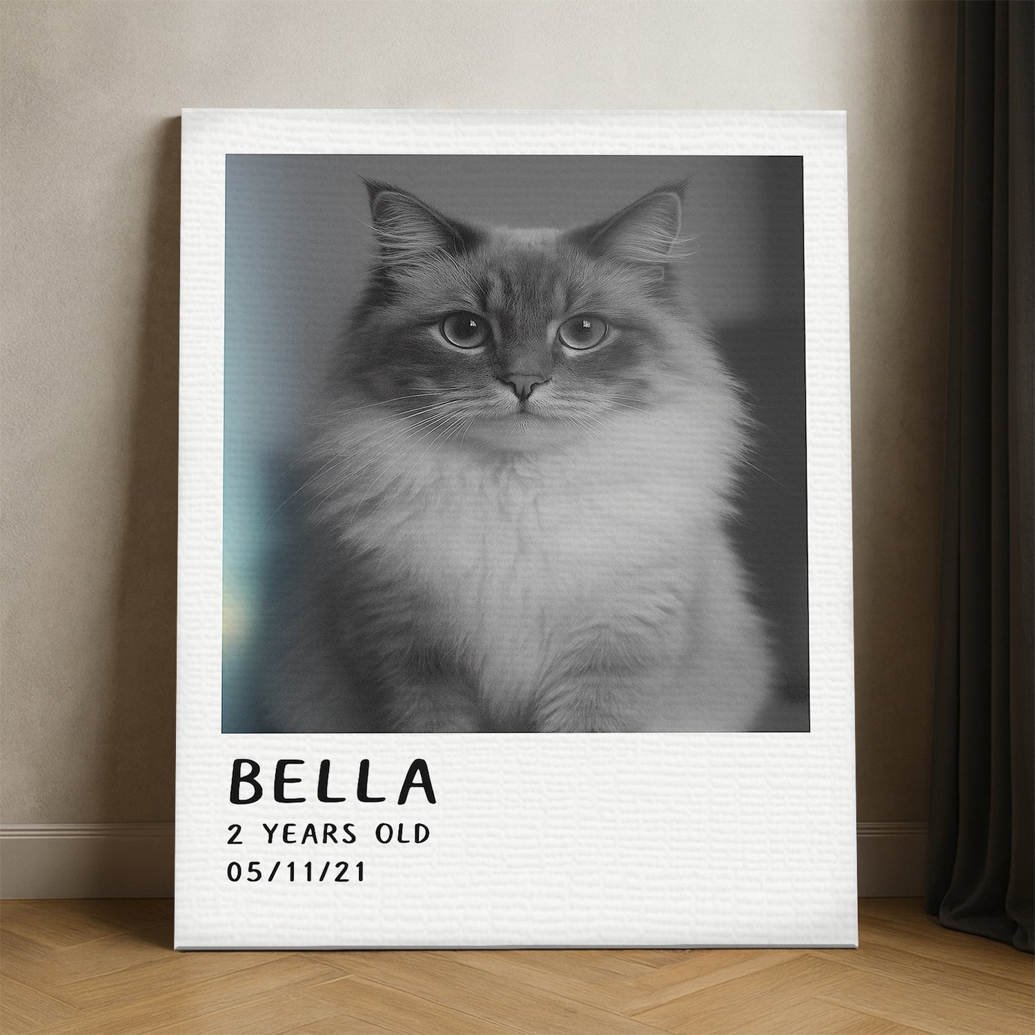 Custom Photo Polaroid Film Canvas Gift For Cat Lovers
