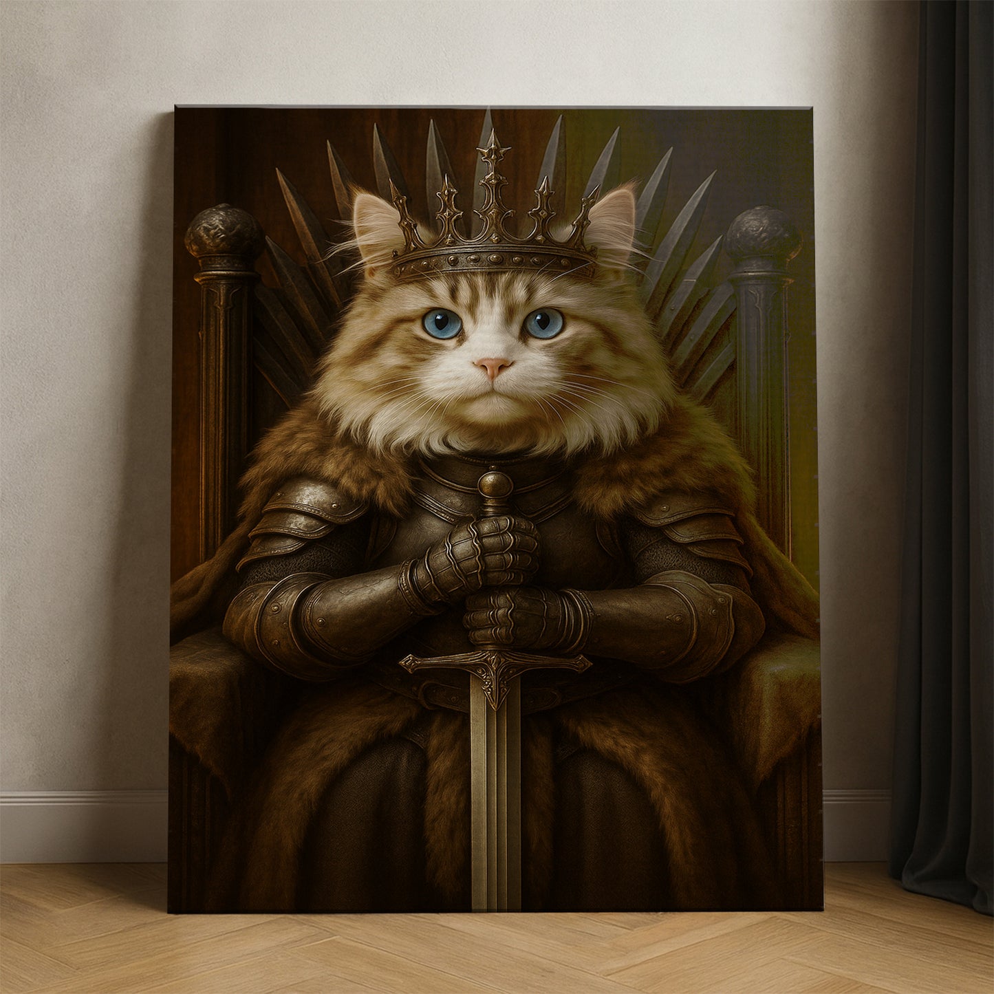 Custom Photo Cat Canvas Royal Pet Portrait