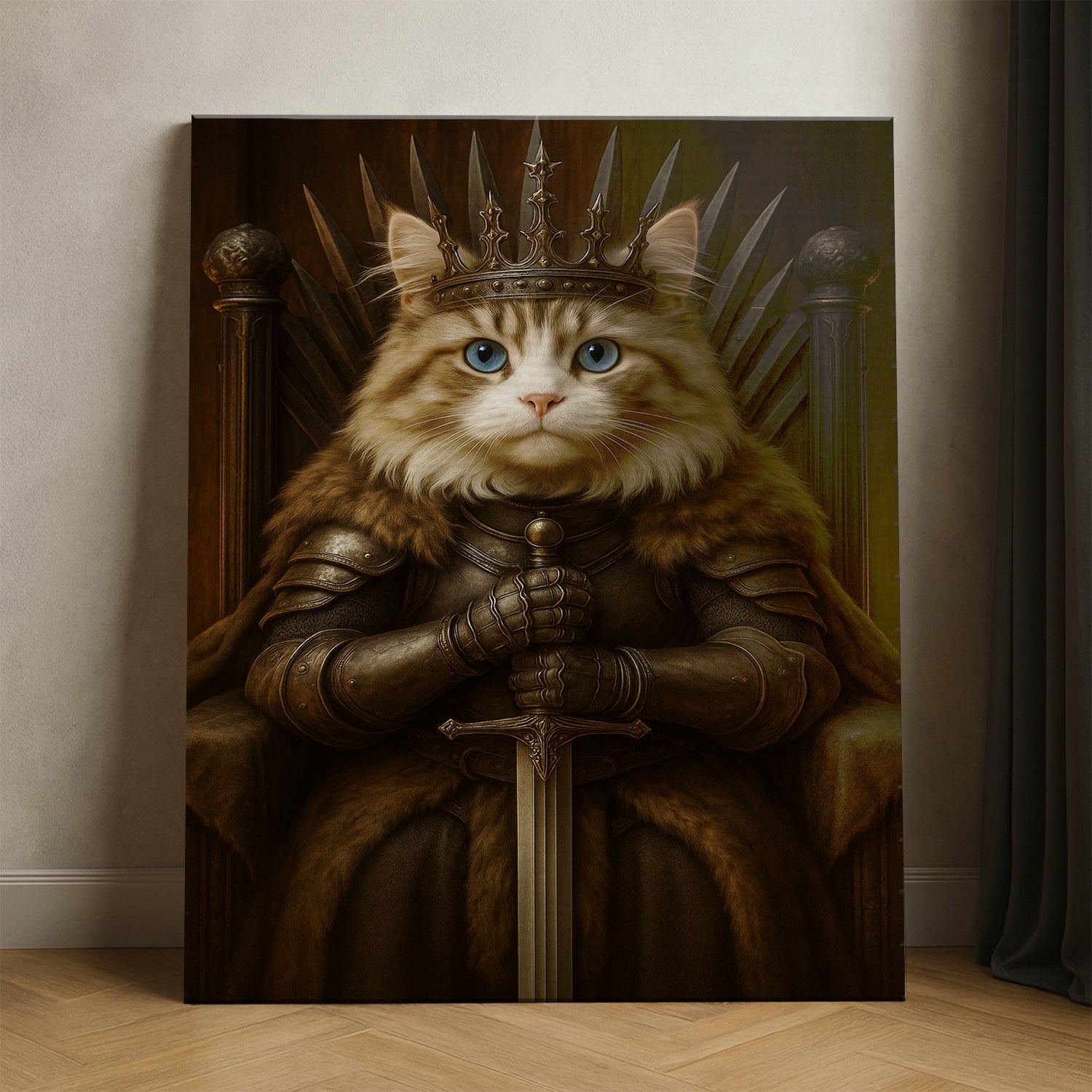 Custom Photo Cat Canvas Royal Pet Portrait