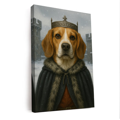 Custom Photo Winter King Royal Dog Canvas Gift For Dog Lovers