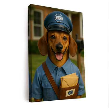 Custom Photo Mail Carrier Dog Canvas Gift For Dog Lovers