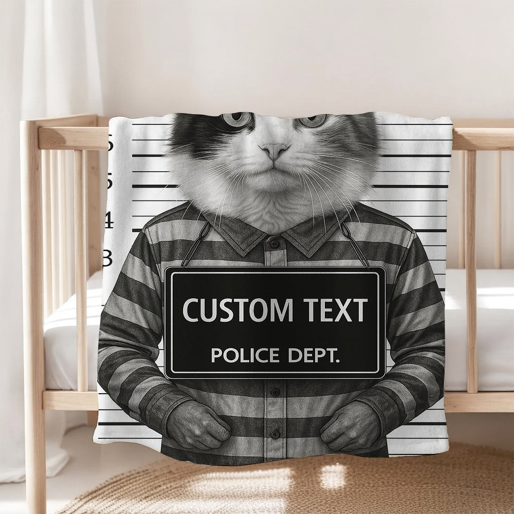 Custom Photo Cat Wanted By Pawlice Blanket _ Gifts For Cat Lovers