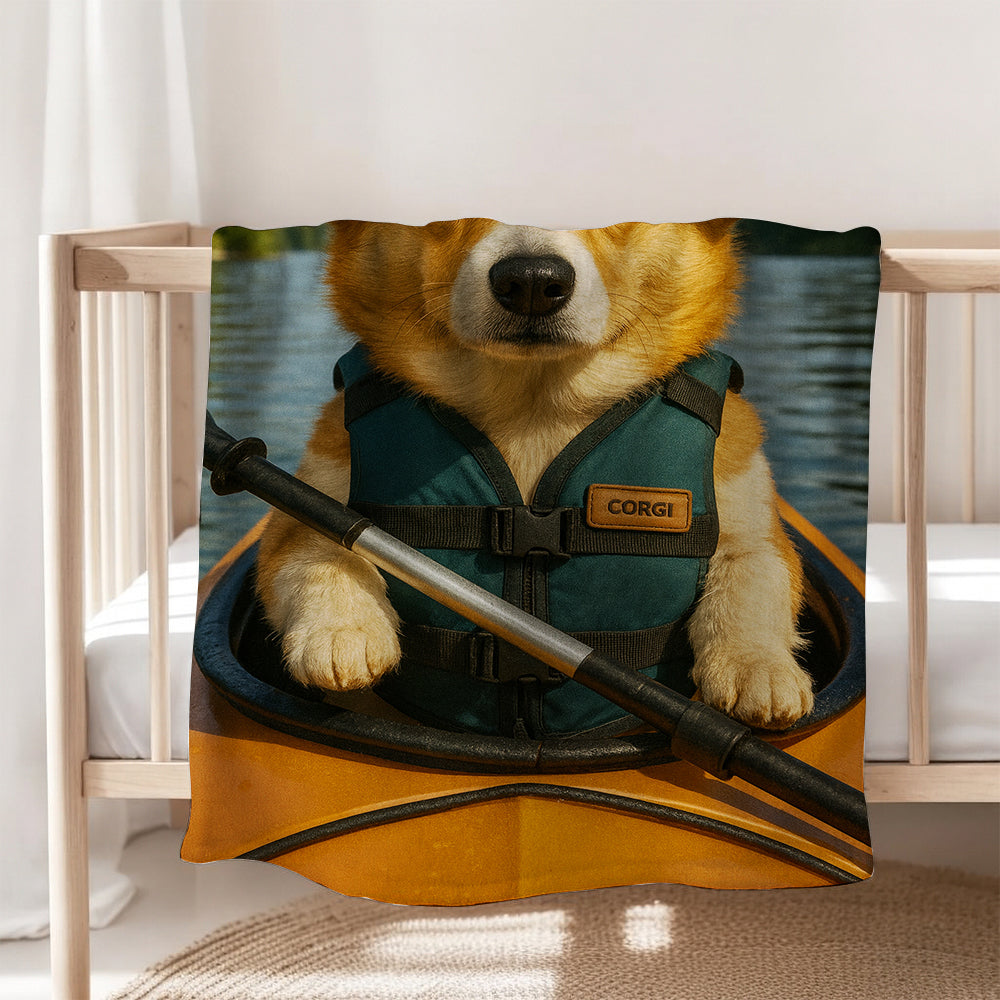 Custom Photo Kayak Dog BlanketGift For Dog Lovers