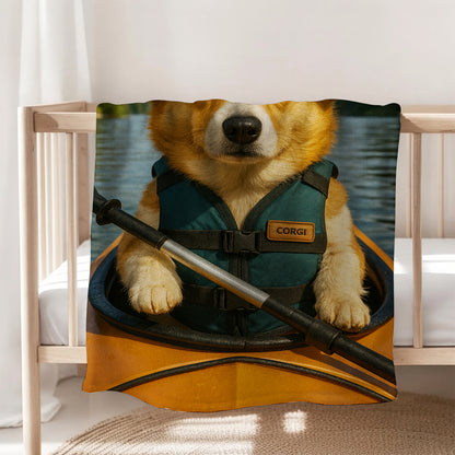 Custom Photo Kayak Dog BlanketGift For Dog Lovers