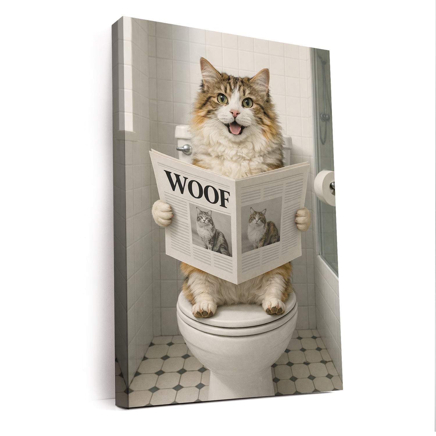 Custom Photo Cat Bathroom Style 6 Canvas Gift For Cat Lovers