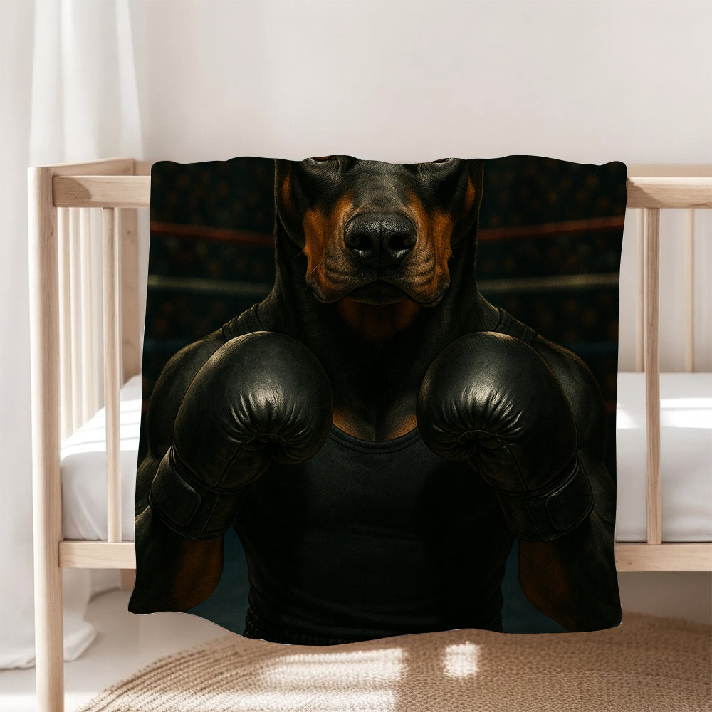 Custom Photo Boxing Dog BlanketGift For Dog Lovers
