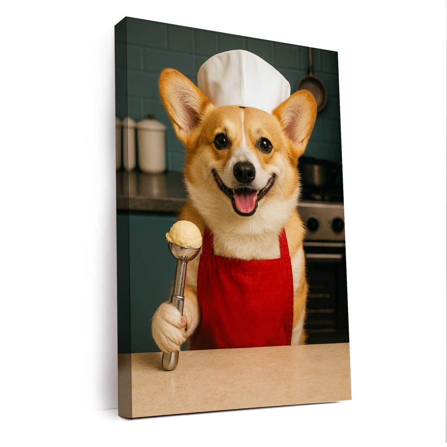Custom Photo Dog Chef Canvas Gift For Dog Lovers