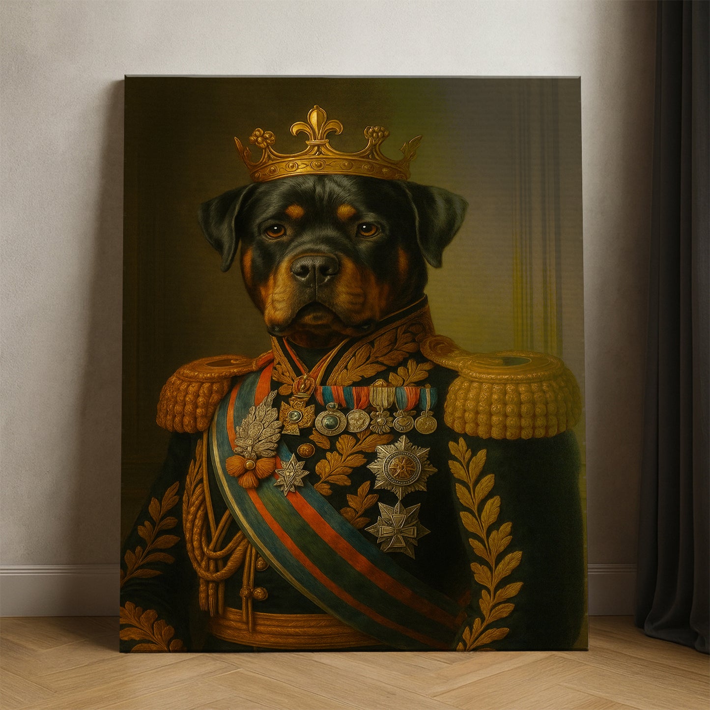 Custom Photo Dog King Crown Royal Canvas _ Gift For Dog Lovers