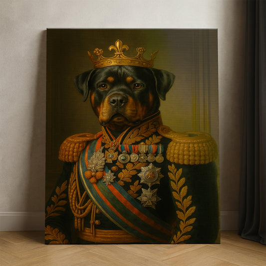 Custom Photo Dog King Crown Royal Canvas _ Gift For Dog Lovers