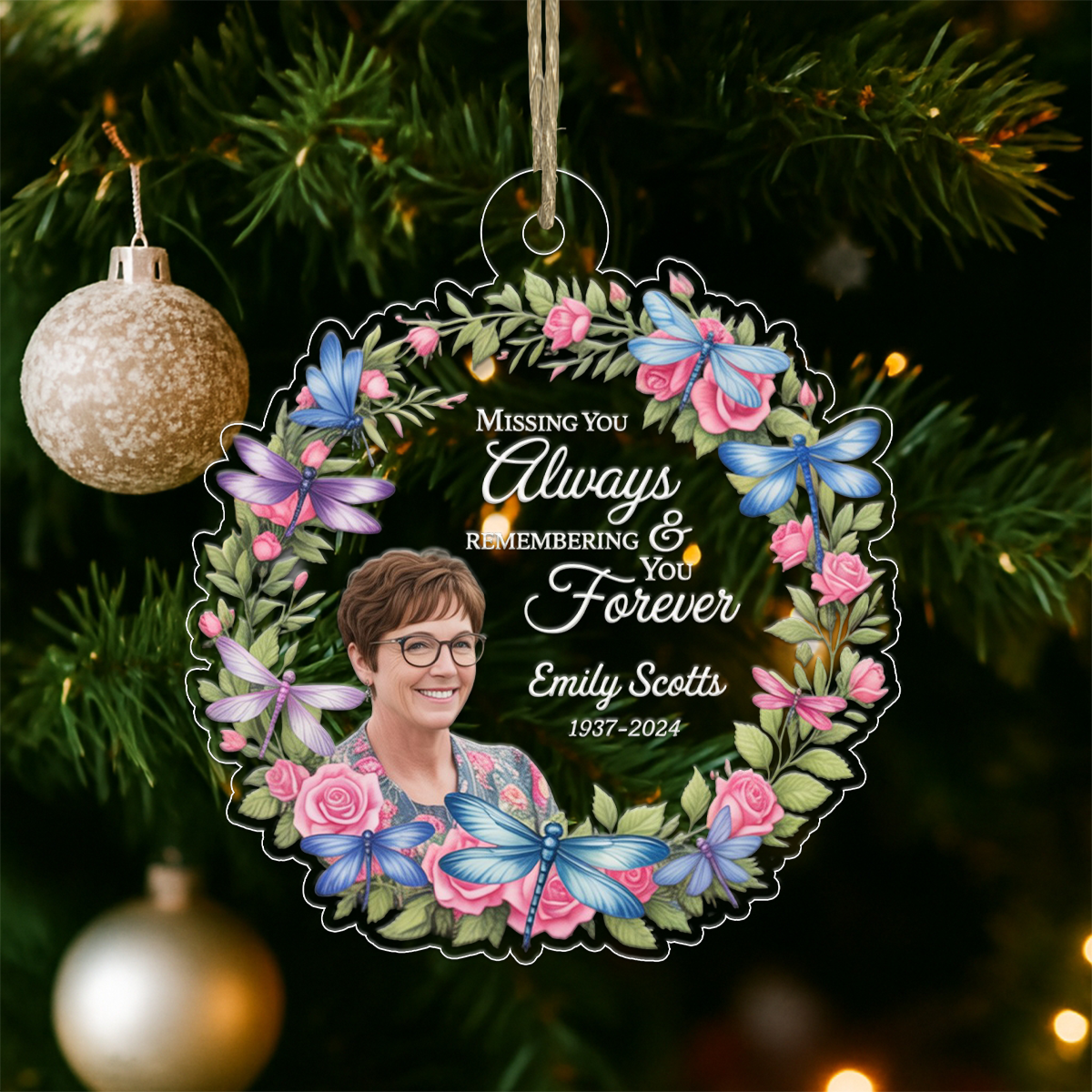 Personalized Missing You Always Remembering You Forever Acrylic Ornament Christmas Gift