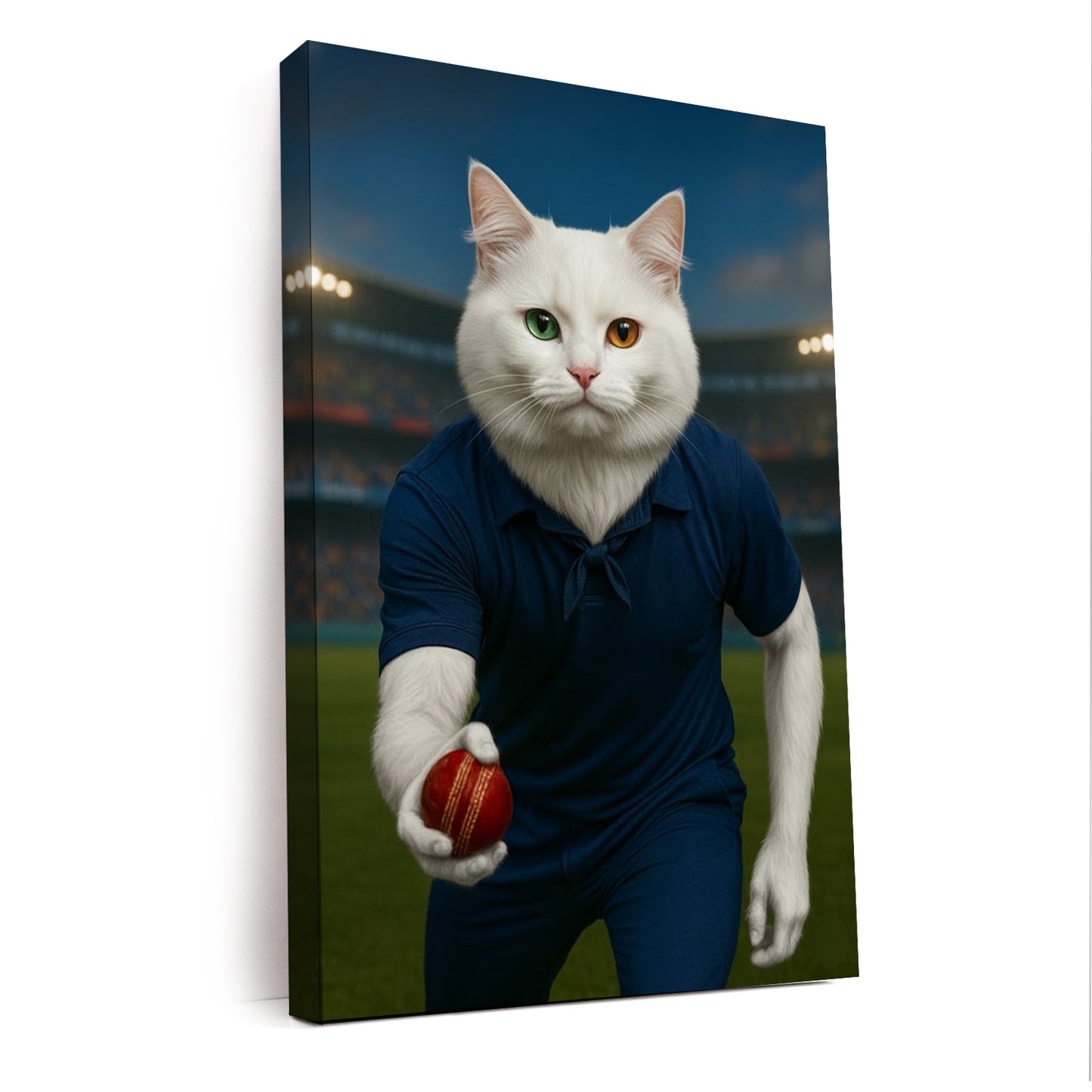Custom Photo Bowler Cat Canvas Gift For Cat Lovers