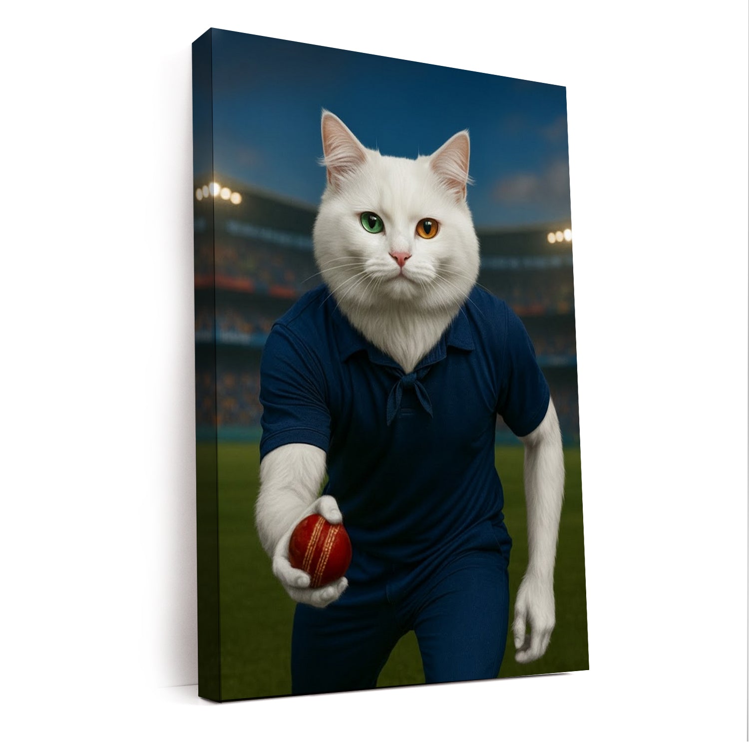 Custom Photo Bowler Cat Canvas Gift For Cat Lovers