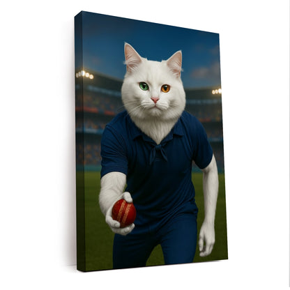Custom Photo Bowler Cat Canvas Gift For Cat Lovers